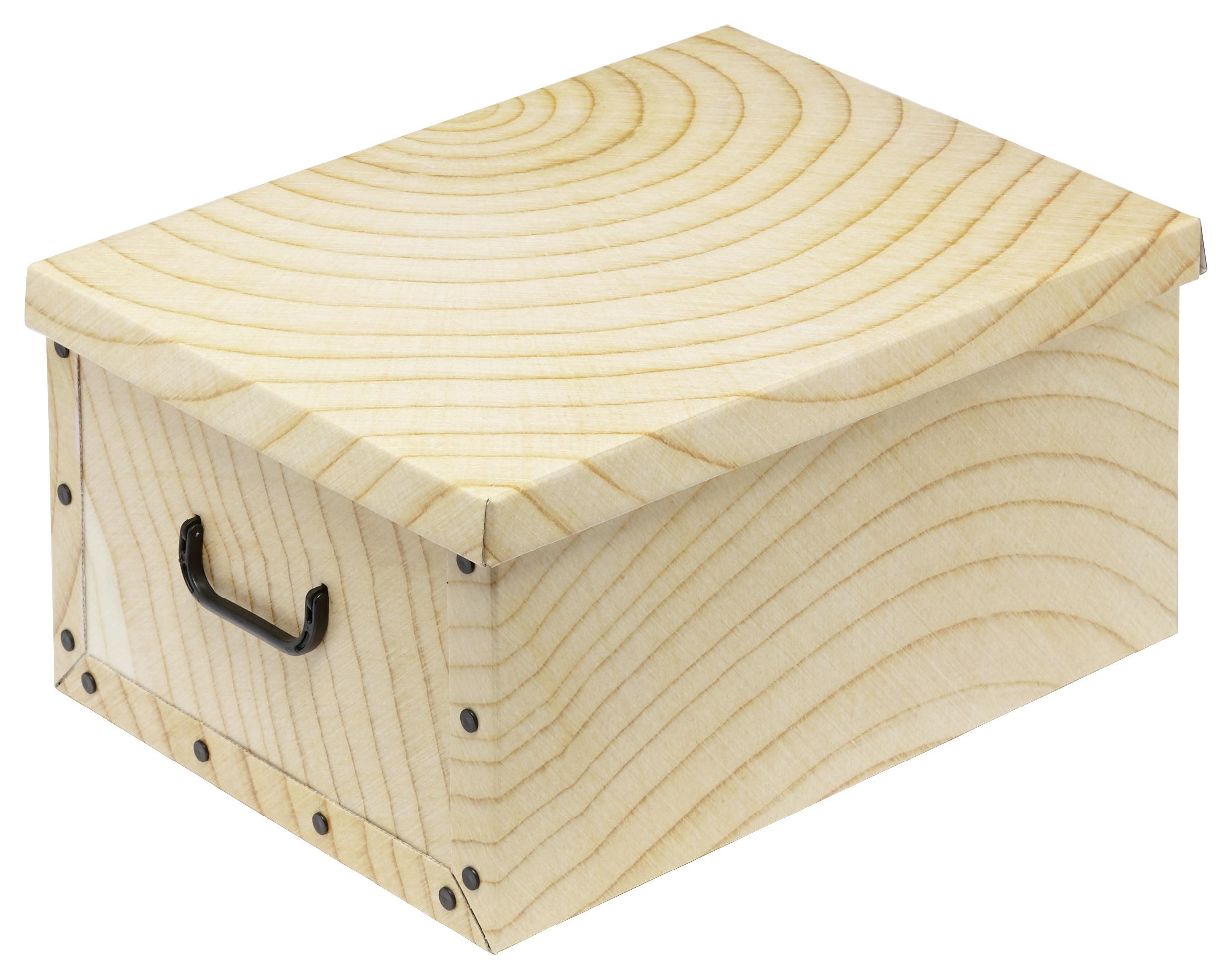 Aufbewahrungsbox MARIE aus Kunststoff in verschiedenen Motiven Holz hell