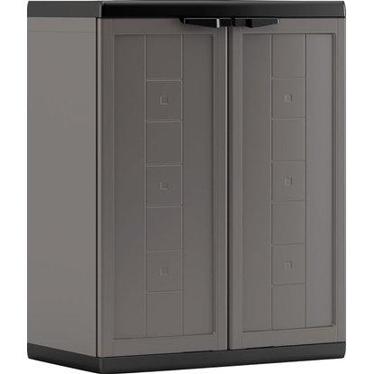 Plastová skrinka DAN nízka - čierna/sivá, Konventionell, plast (68/85/39cm) - Keter