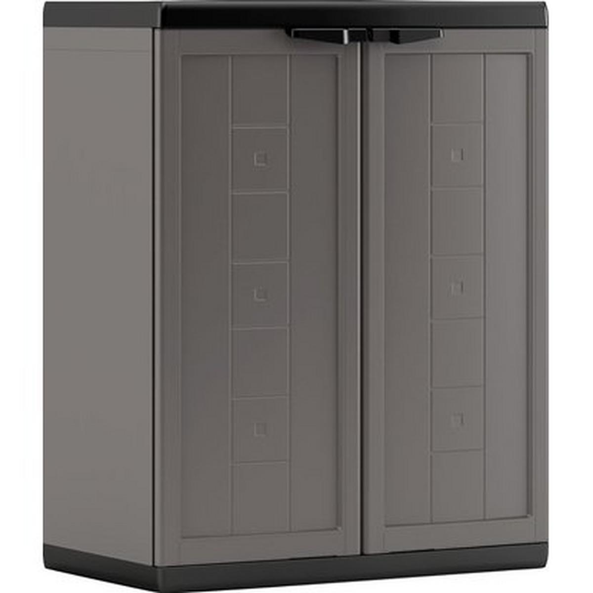 Plastová skříňka DAN nízká - šedá/černá, Konvenční, plast (68/85/39cm) - Keter
