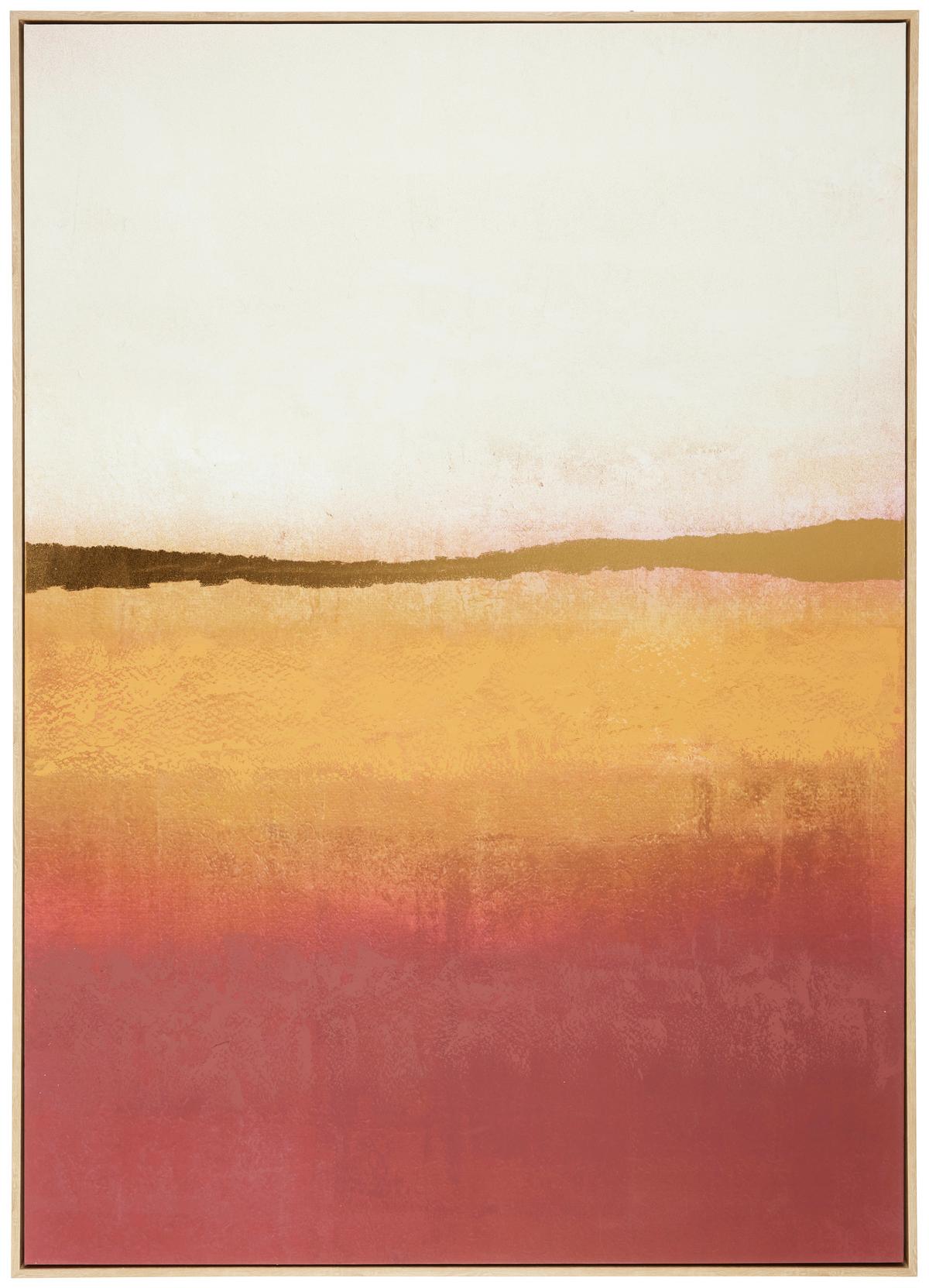 Obraz na plátně Denise, 100/140cm - pink/přírodní barvy, dřevo/textil (100/140cm) - Modern Living