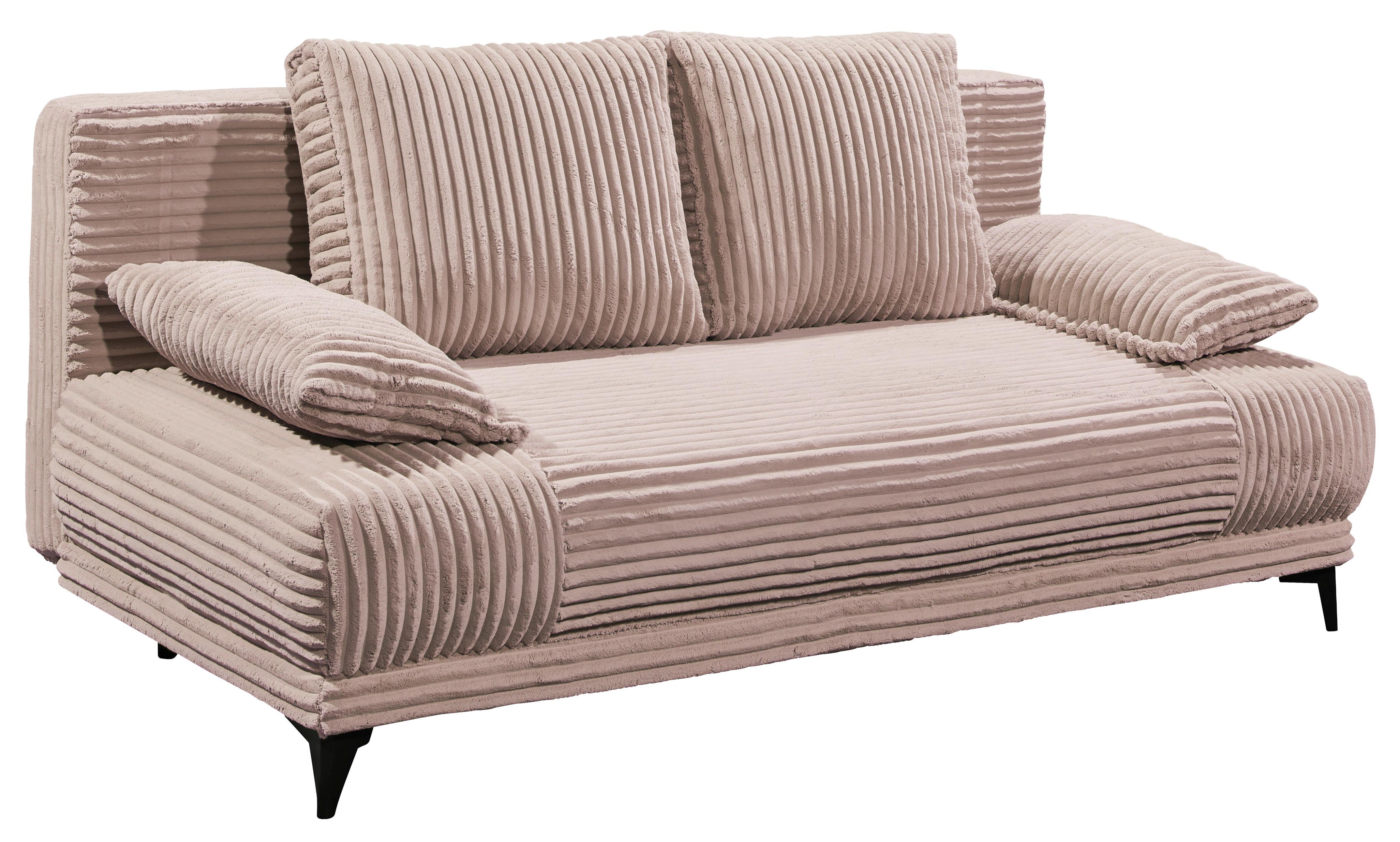 2-Sitzer-Sofa Mit Schlaffunktion Sally B: 211 cm - Schwarz/Rosa, KONVENTIONELL, Textil (211/96/105cm) - MID.YOU