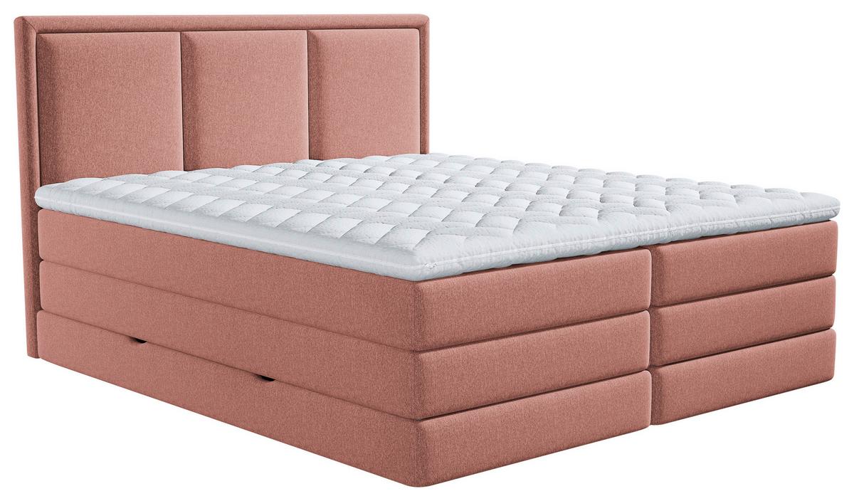 Boxspringbett mit Topper & Bettkasten 160x200 Swing - Altrosa, Design, Textil (160/200cm) - MID.YOU
