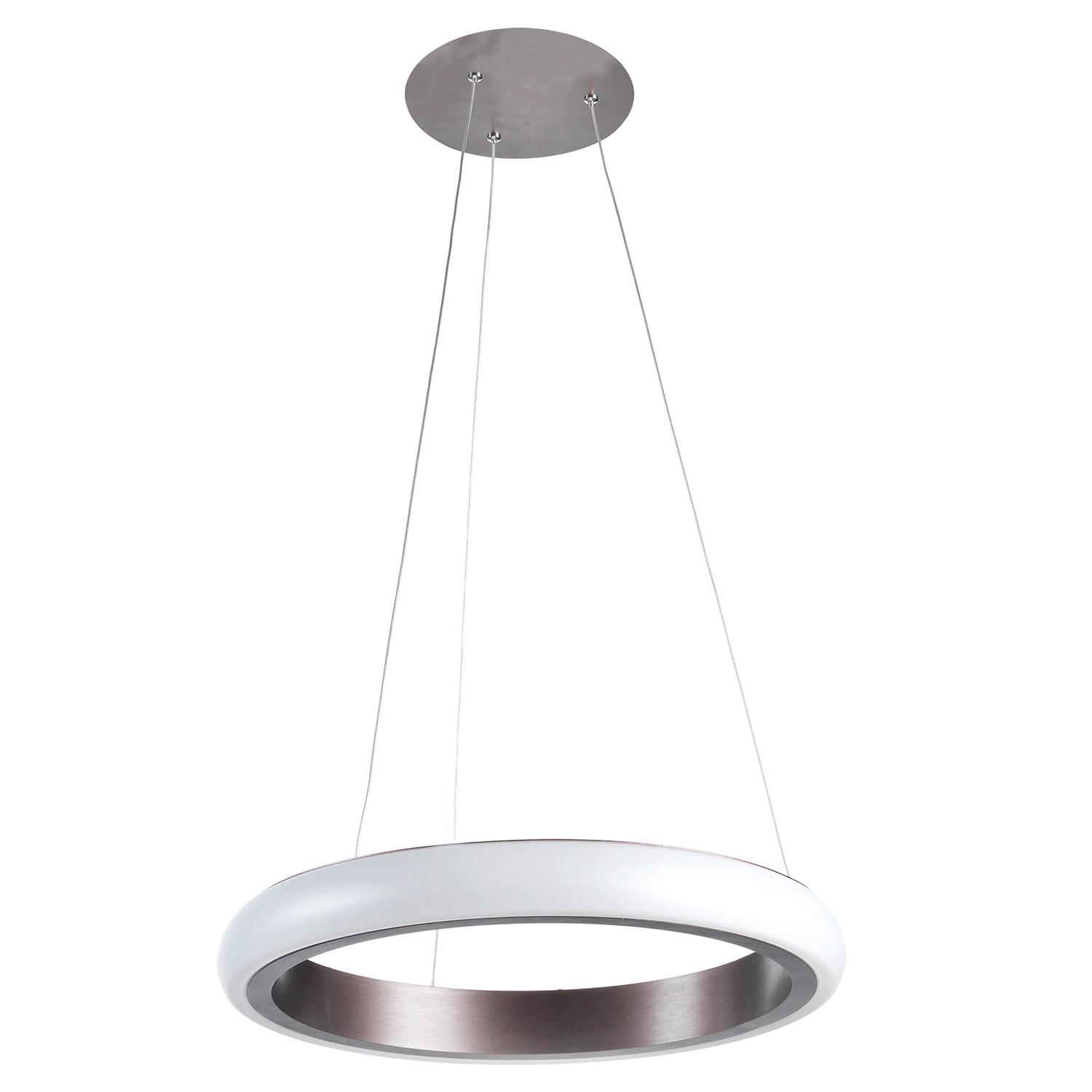 Led-hängeleuchte Weiß Hellbraun L: 50 Cm 31w - Hellbraun/Weiß, Design, Metall (50/50/120cm)