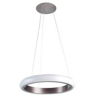 Led-hängeleuchte Weiß Hellbraun L: 50 Cm 31w - Hellbraun/Weiß, Design, Metall (50/50/120cm)