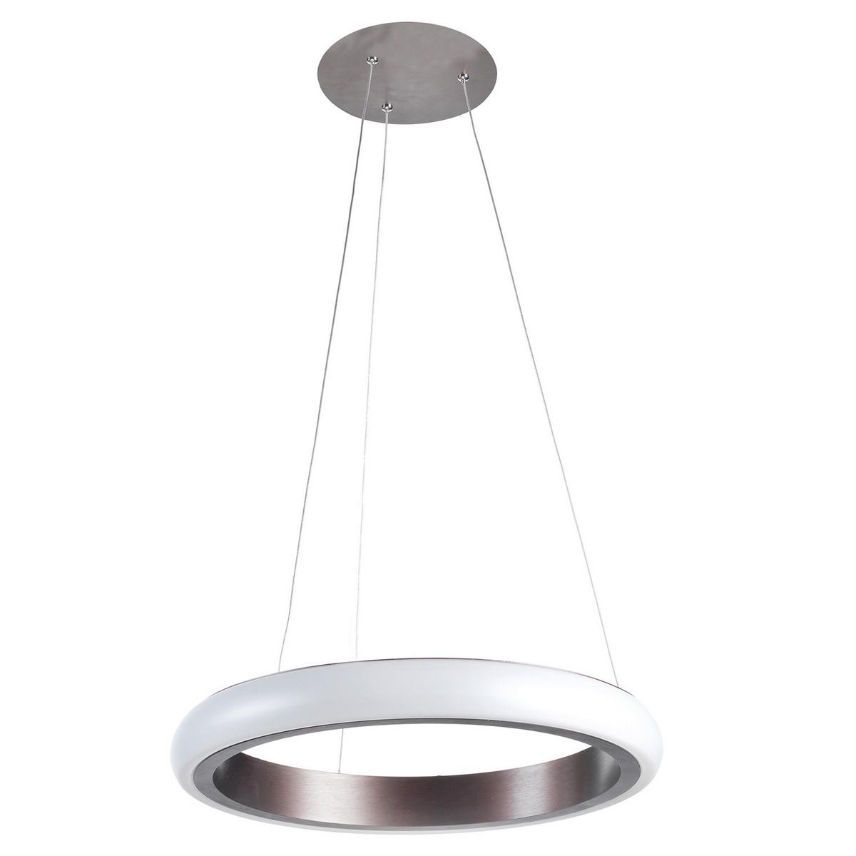 Led-hängeleuchte Weiß Hellbraun L: 50 Cm 31w - Hellbraun/Weiß, Design, Metall (50/50/120cm)