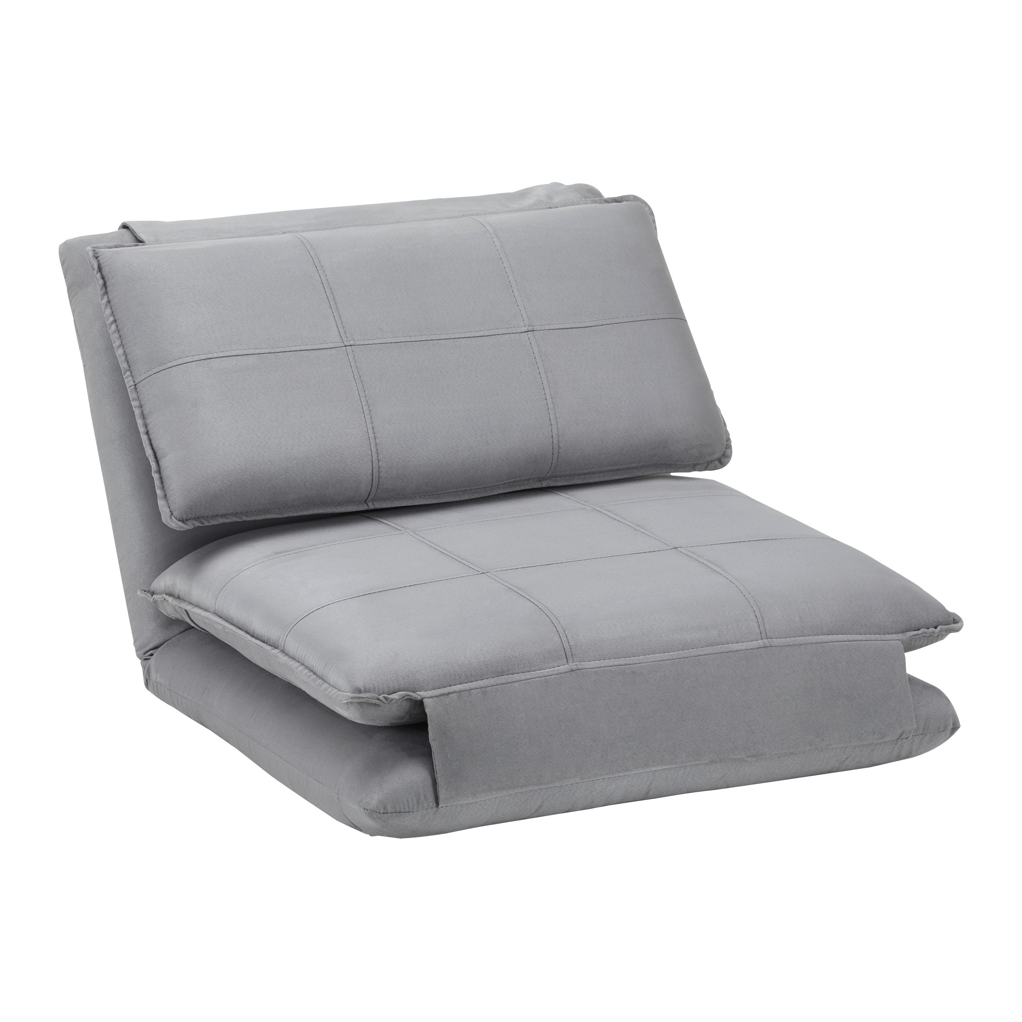 Rozkládací křeslo ENI, šedá - šedá/černá, Moderní, kov/textil (73/56/72cm) - Bessagi Home