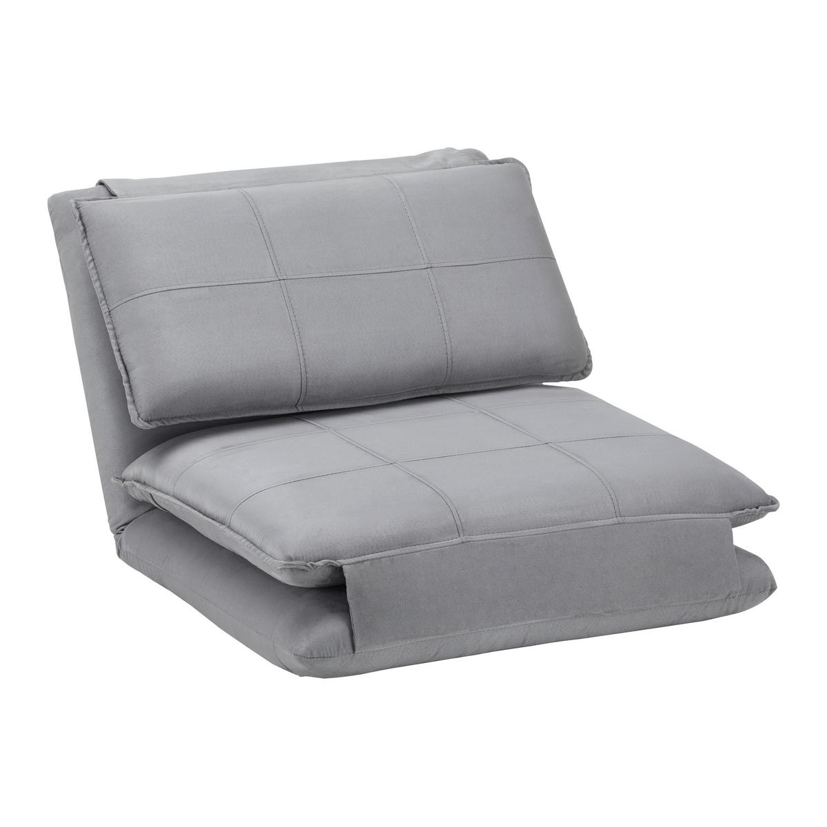 Rozkládací křeslo ENI, šedá - šedá/černá, Moderní, kov/textil (73/56/72cm) - Bessagi Home