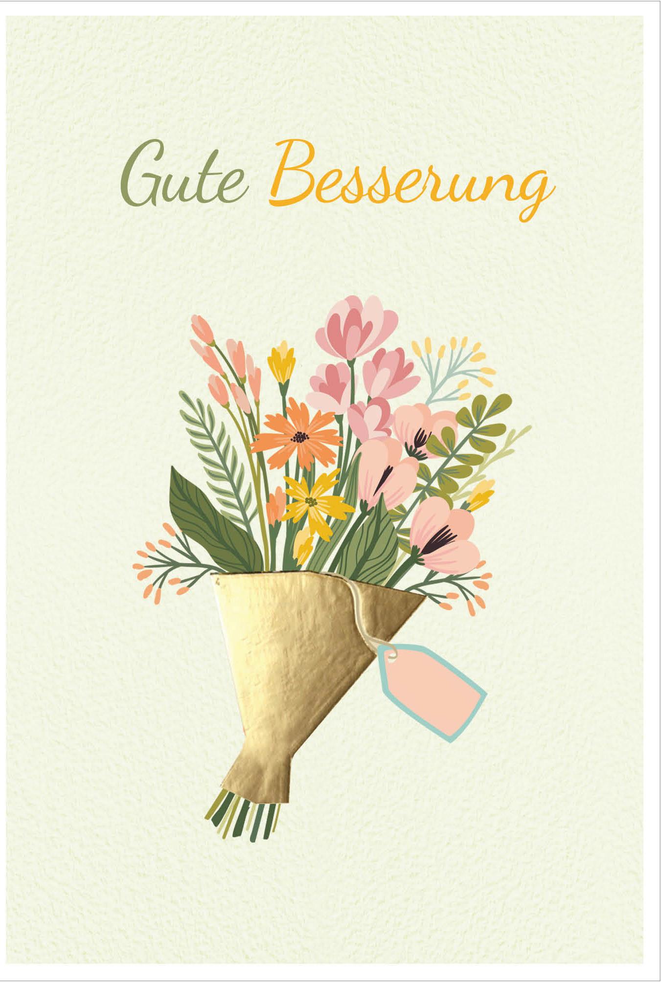 Billett Genesung Blumen - Multicolor, Basics, Papier/Kunststoff (12/18/2cm)