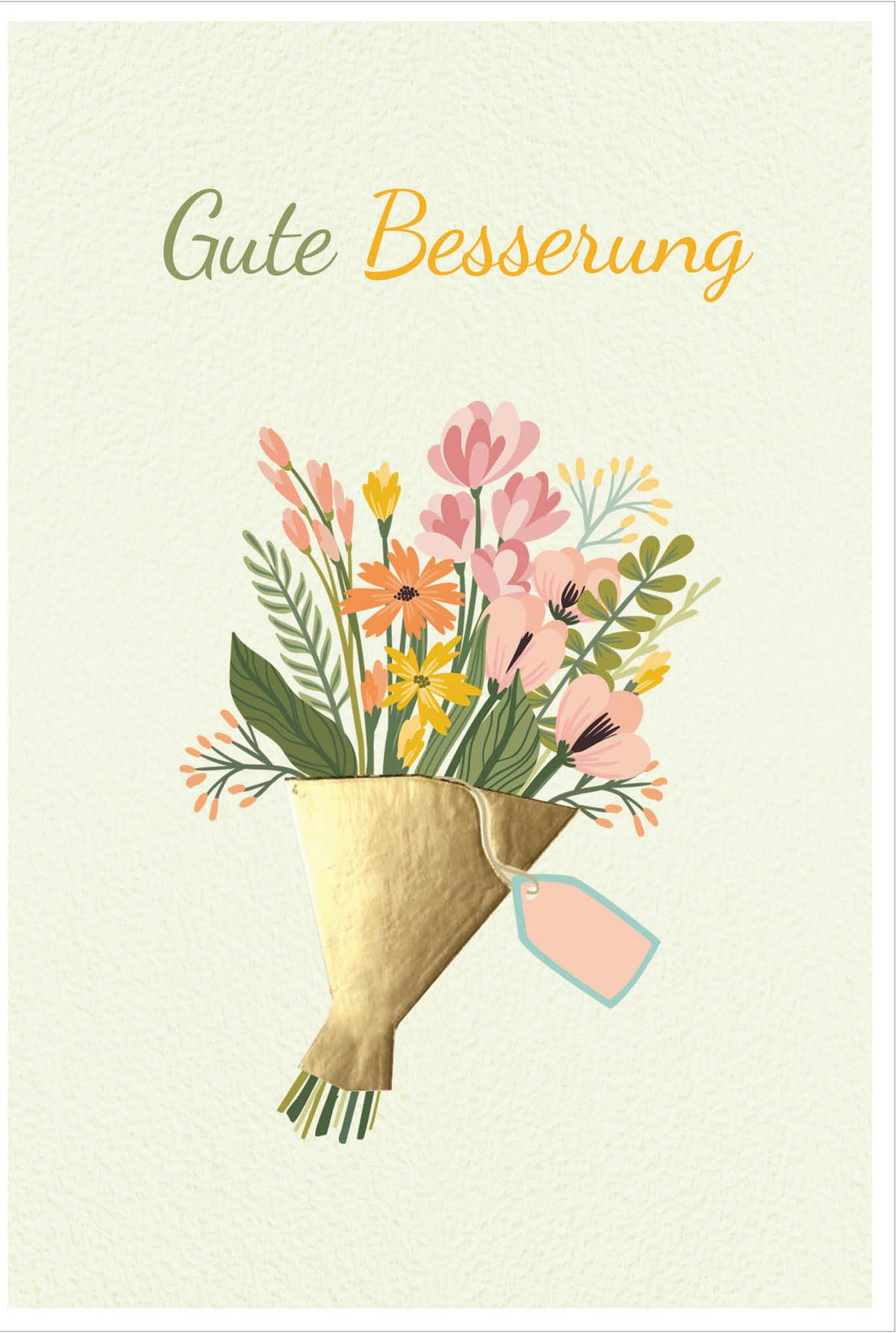 Billett Genesung Blumen - Multicolor, Basics, Papier/Kunststoff (12/18/2cm)