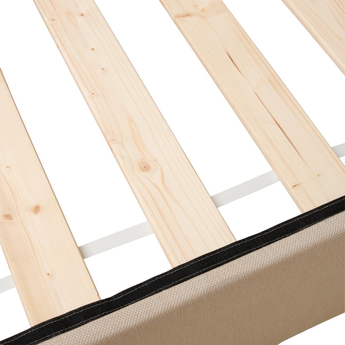 Boxbett Mit Topper 180x200 Cm Carolina Sandfarben - Sandfarben/Schwarz, Basics, Holz/Textil (180/200cm) - P & B