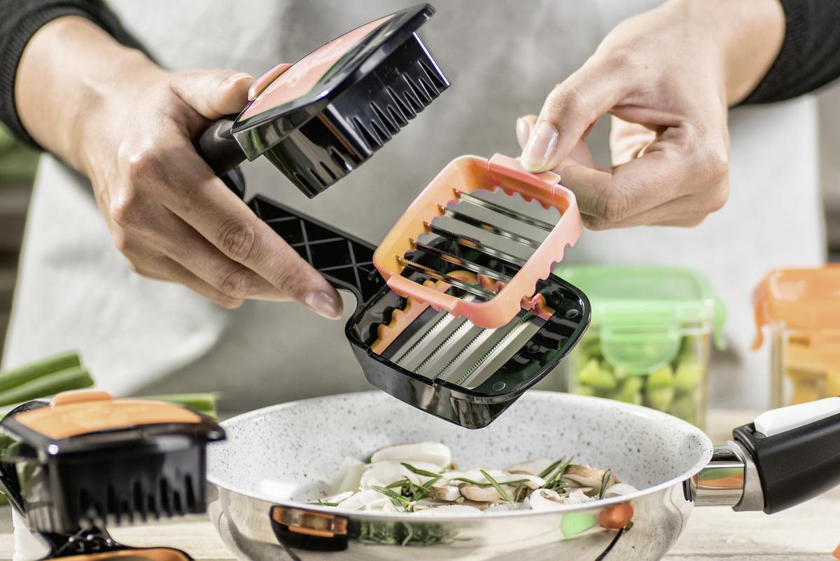 Küchenhelfer-Set Nicer Dicer Quick 5 -Teilig. - Schwarz/Orange, Basics, Kunststoff/Metall - Genius