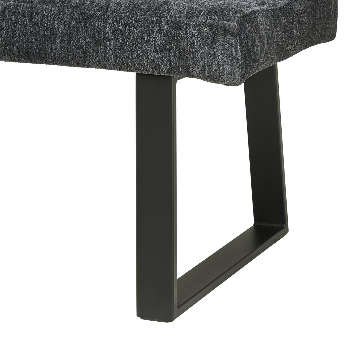 Sitzbank Magnus Dunkelgrau, B: 140 Cm - Dunkelgrau/Schwarz, LIFESTYLE, Textil/Metall (140/85/56,5cm) - MID.YOU