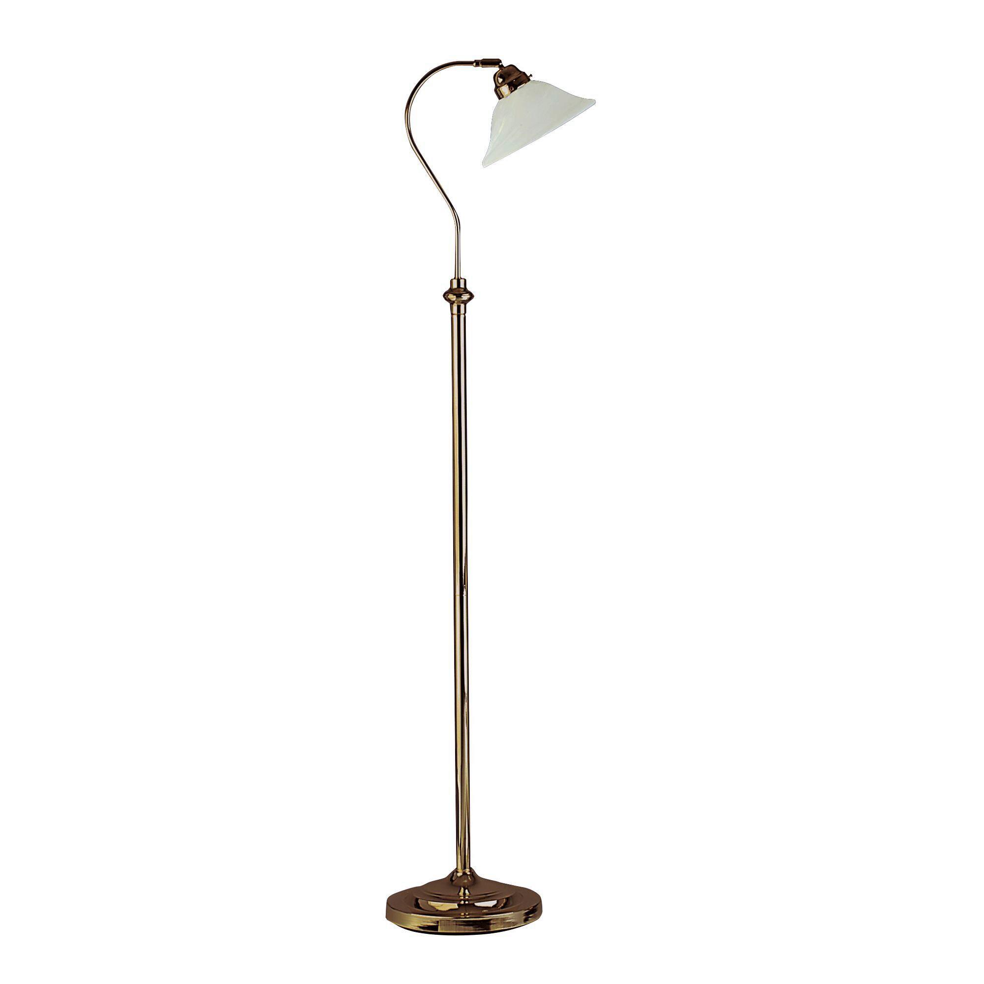 Stehleuchte Eu9122ab - Messingfarben/Weiß, Basics, Glas/Metall (25/140cm)