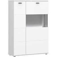 Vitrine Rion Weiß B: 90,1 cm - Weiß, MODERN, Glas/Holzwerkstoff (90/132,4/38cm)