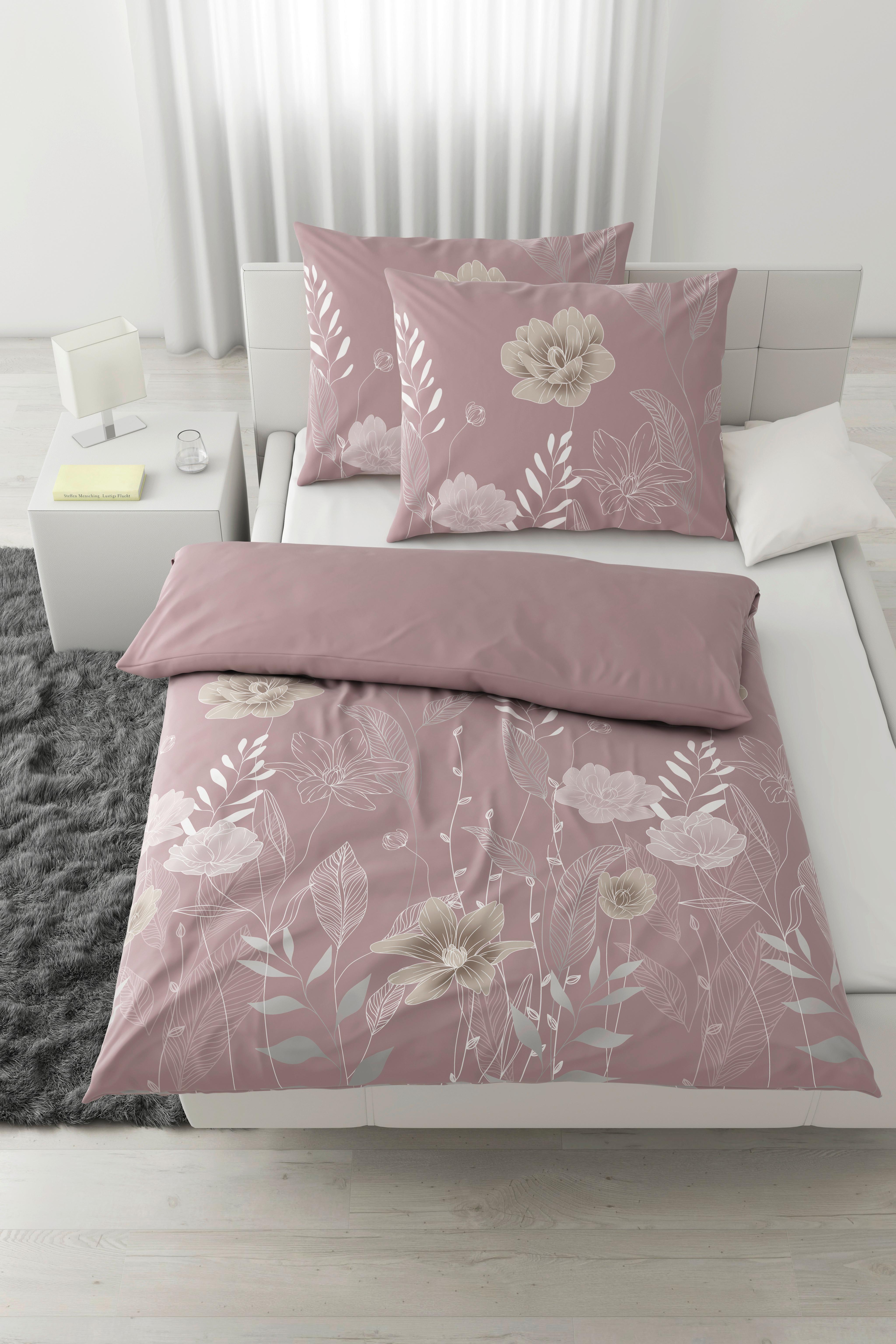 Posteľná bielizeň Nala XXL, 2x70/90 200/220cm - hnedofialová, Romantik / Landhaus, textil (200/220cm) - Modern Living
