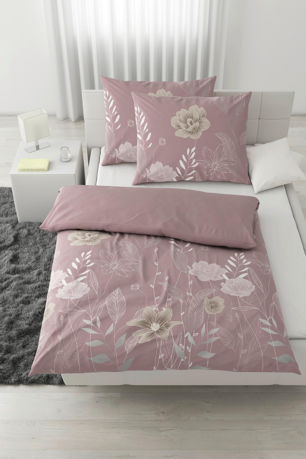 Posteľná bielizeň Nala XXL, 2x70/90 200/220cm - hnedofialová, Romantik / Landhaus, textil (200/220cm) - Modern Living
