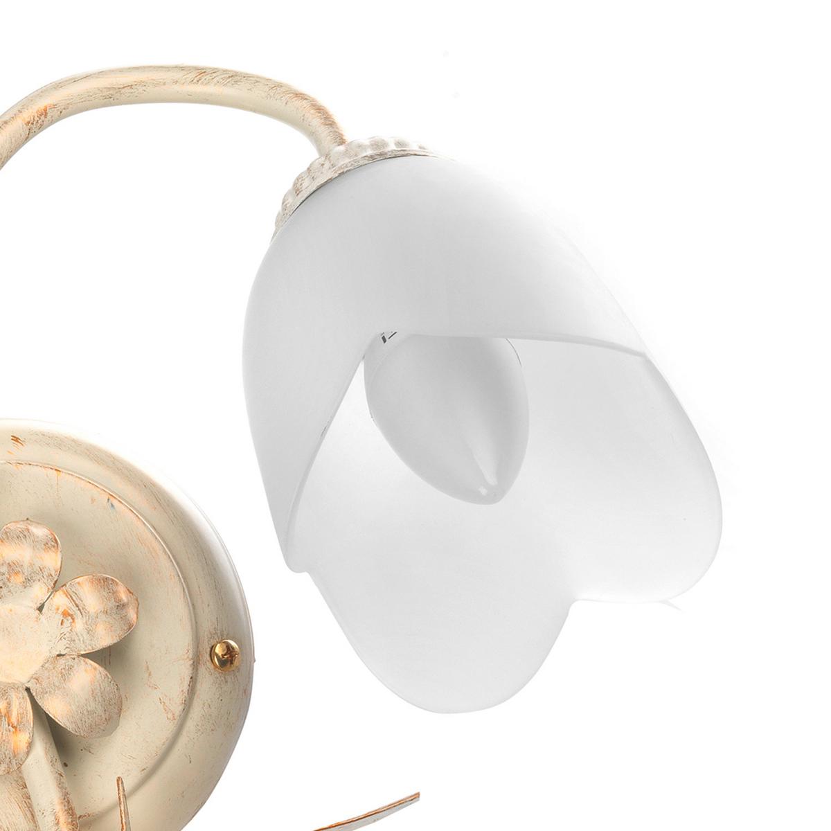 Wandleuchte 4250/ap1a - Weiß, KONVENTIONELL, Glas/Metall (24/19/35cm)