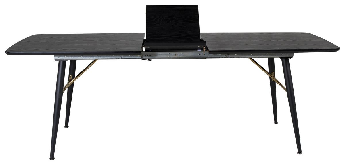Esstisch Gold - Schwarz, Design, Holzwerkstoff/Metall (180/85/75cm) - Livetastic