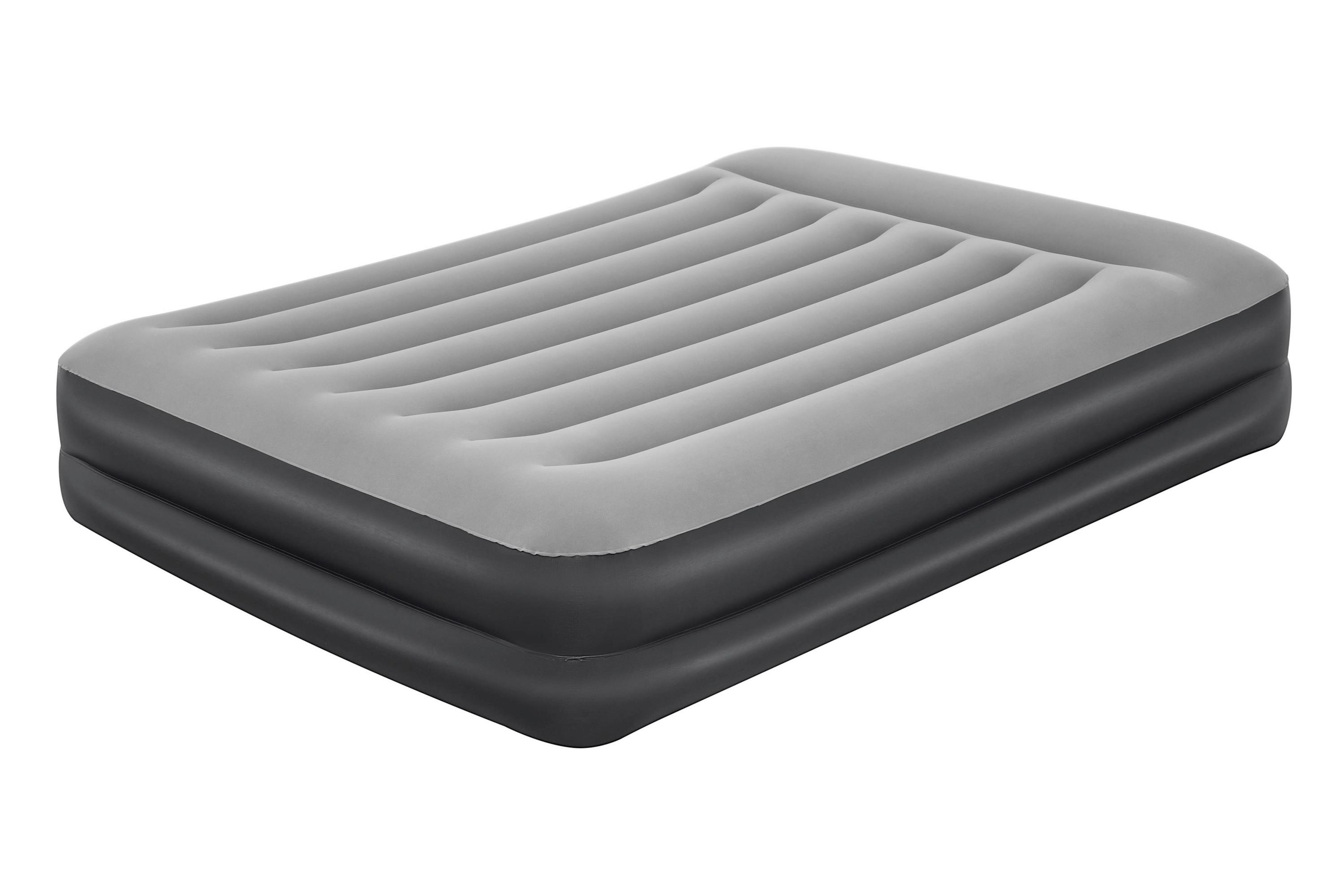 Luftbett Liselotte 203x152x46 cm bis 300kg, inkl. Pumpe - Dunkelgrau/Schwarz, KONVENTIONELL, Kunststoff/Metall (203/152/46cm) - Bestway