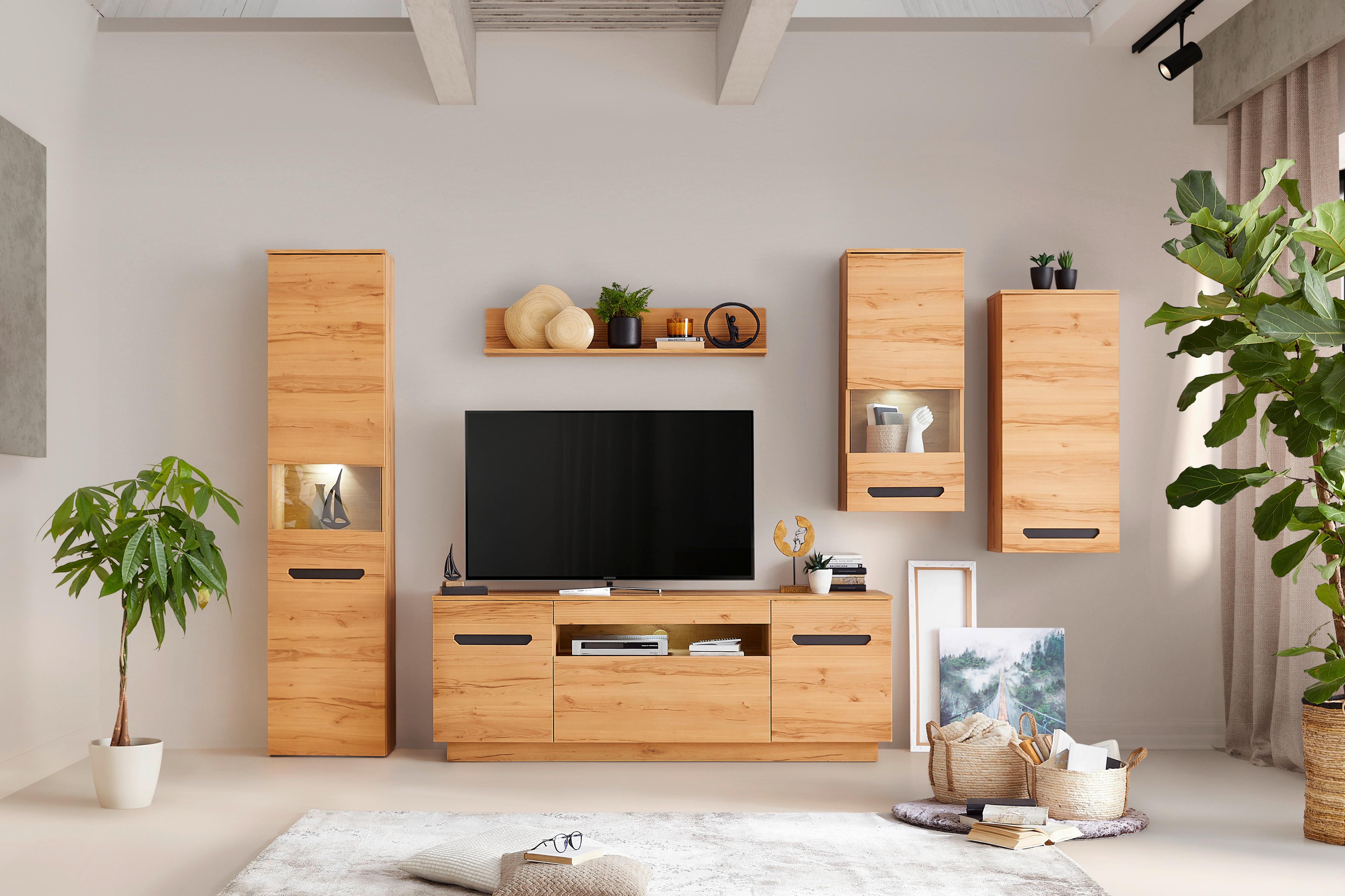 Stapelprogramm Alana - Schwarz, MODERN, Glas/Holzwerkstoff (317/195,4/64,9cm)