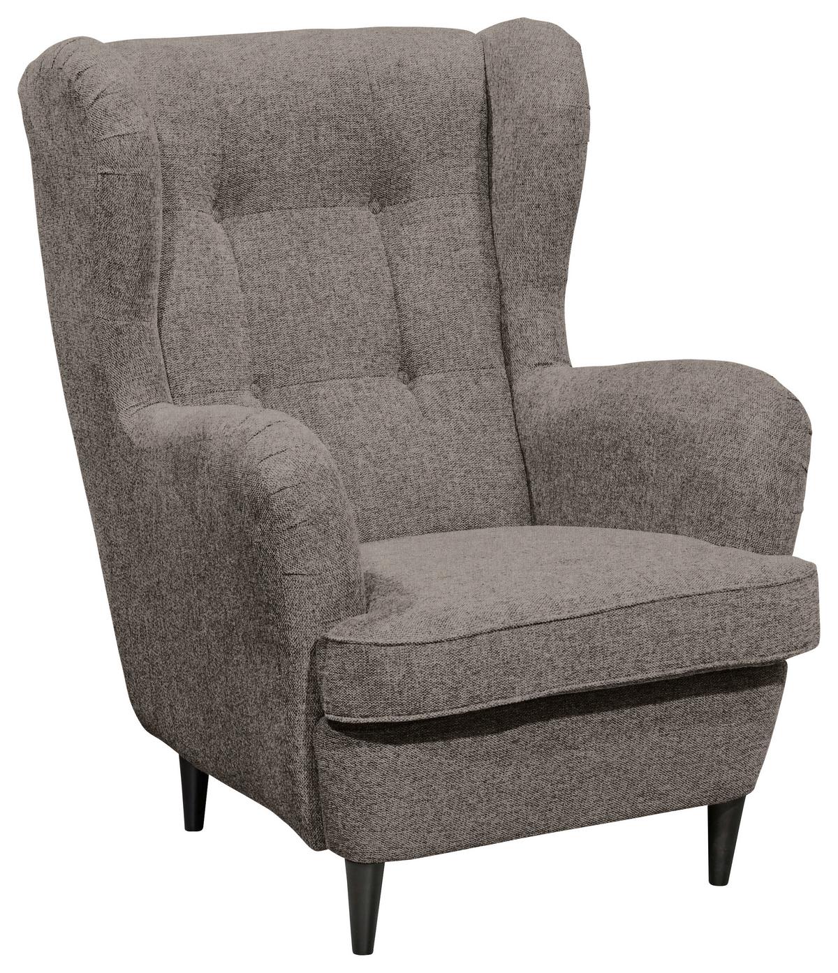 Ohrensessel Oskar Sandfarben B: 78 Cm - Sandfarben/Schwarz, Basics, Textil (78/102/98cm) - MID.YOU