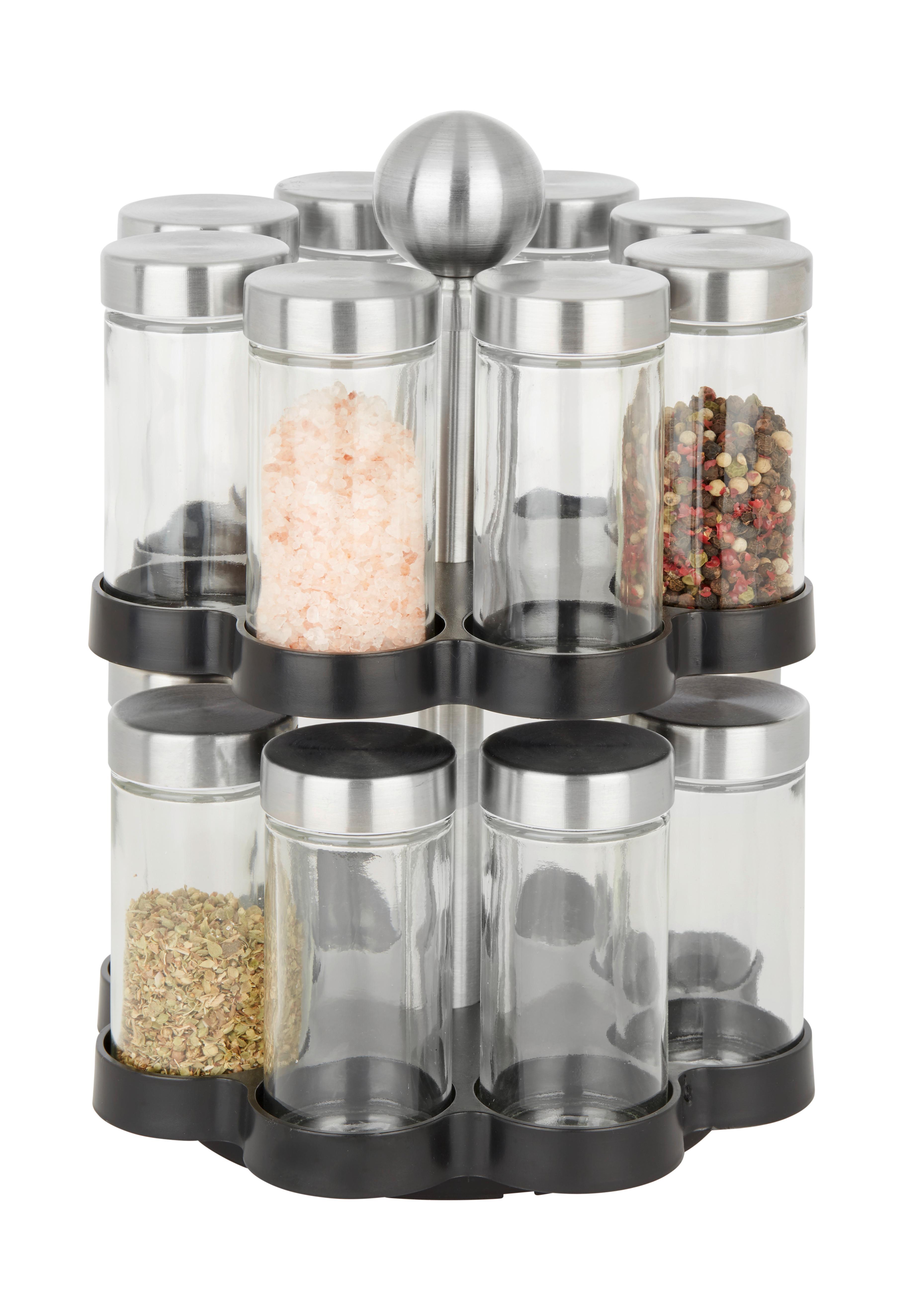 OTOČNÝ STOJAN NA KORENIČKY SPICEY - priehľadné/čierna, kov/plast (18,3/26,3cm) - Mömax