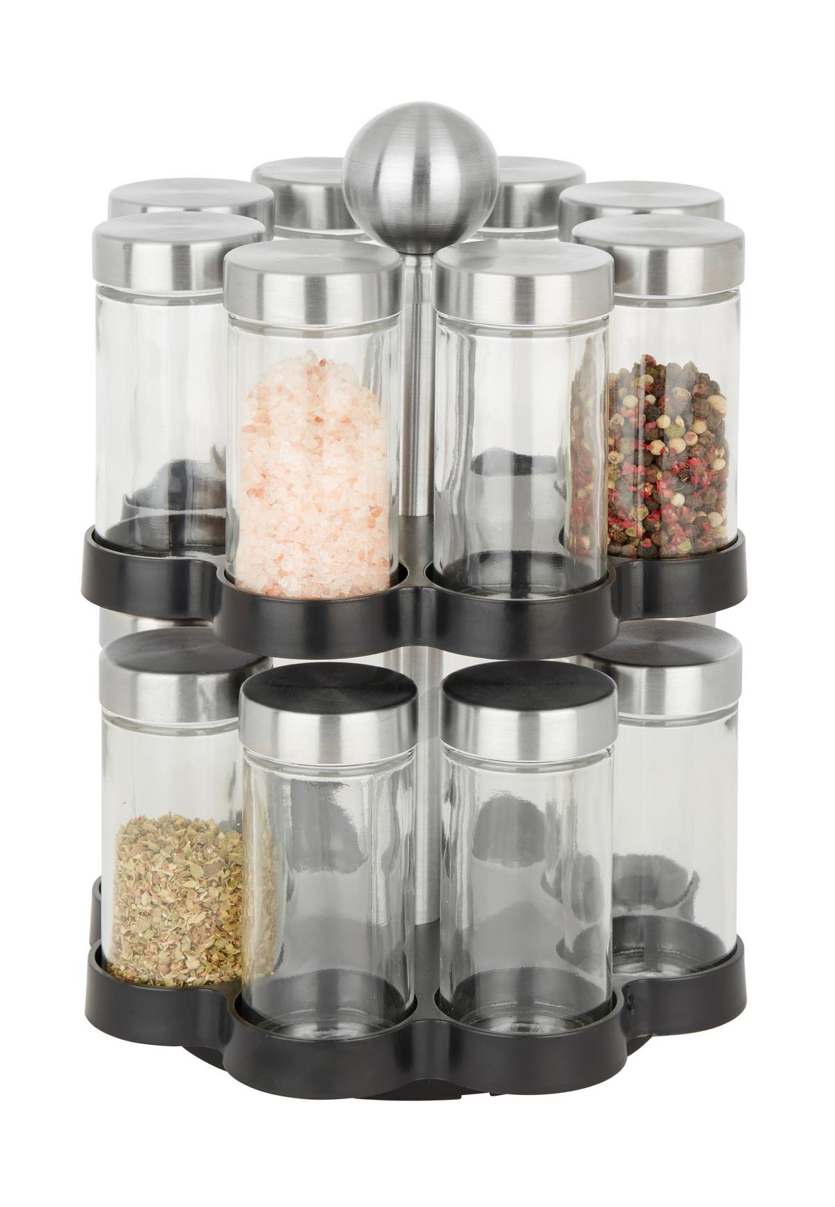 KOLOTOČ NA KOŘENKY SPICEY - bílá/černá, kov/plast (18,3/26,3cm) - Mömax