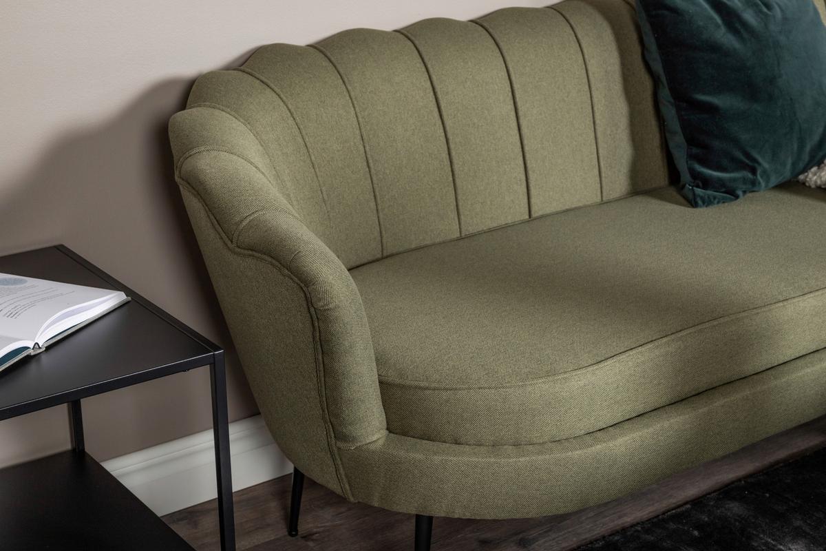 2-sitzer-sofa Calais - Schwarz/Olivgrün, Design, Textil/Metall (180/78.5/78cm) - Livetastic
