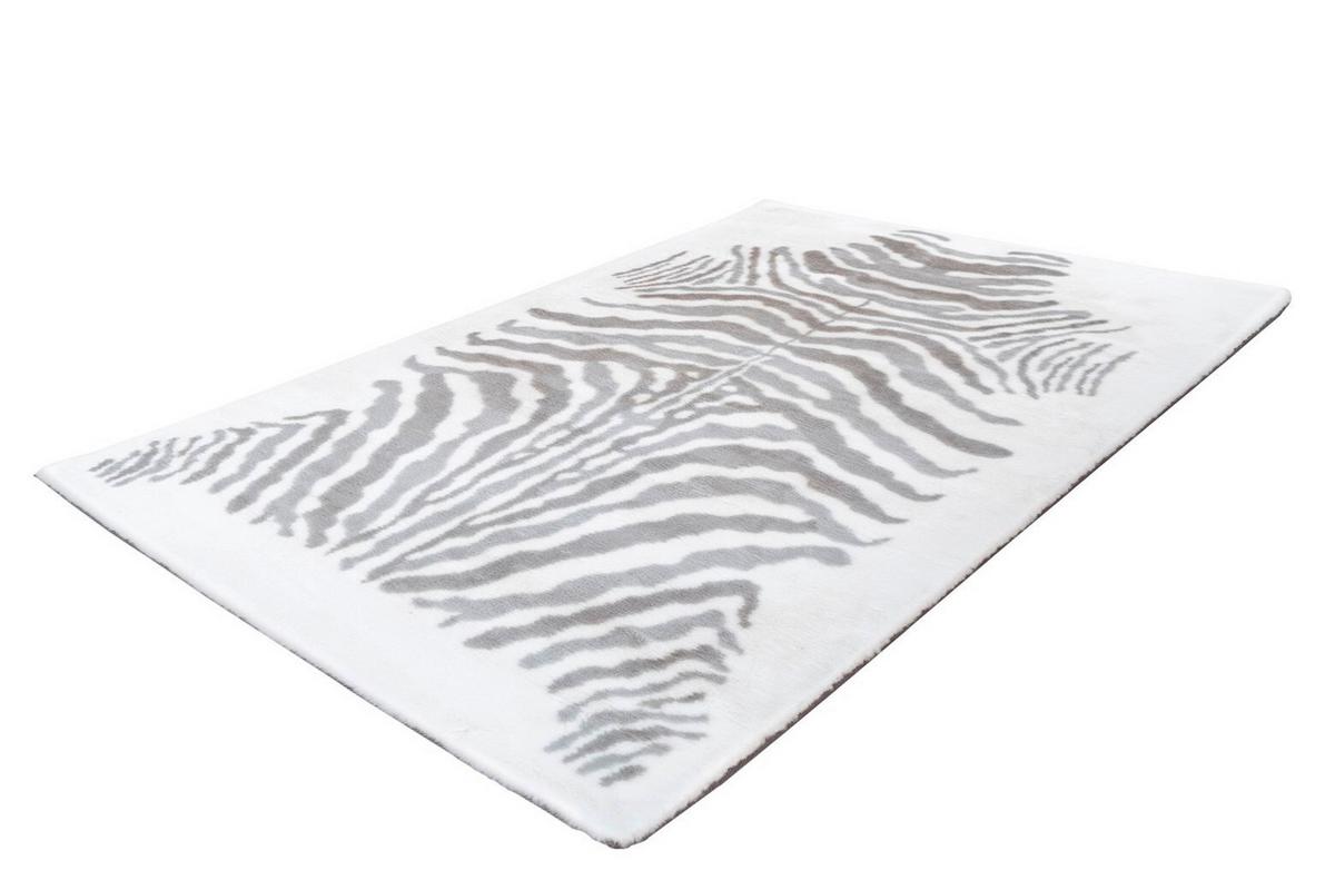 Hochflorteppich Rabbit Animal Grau/weiß, 160x230 Cm - Weiß/Grau, KONVENTIONELL, Textil (160/230cm)