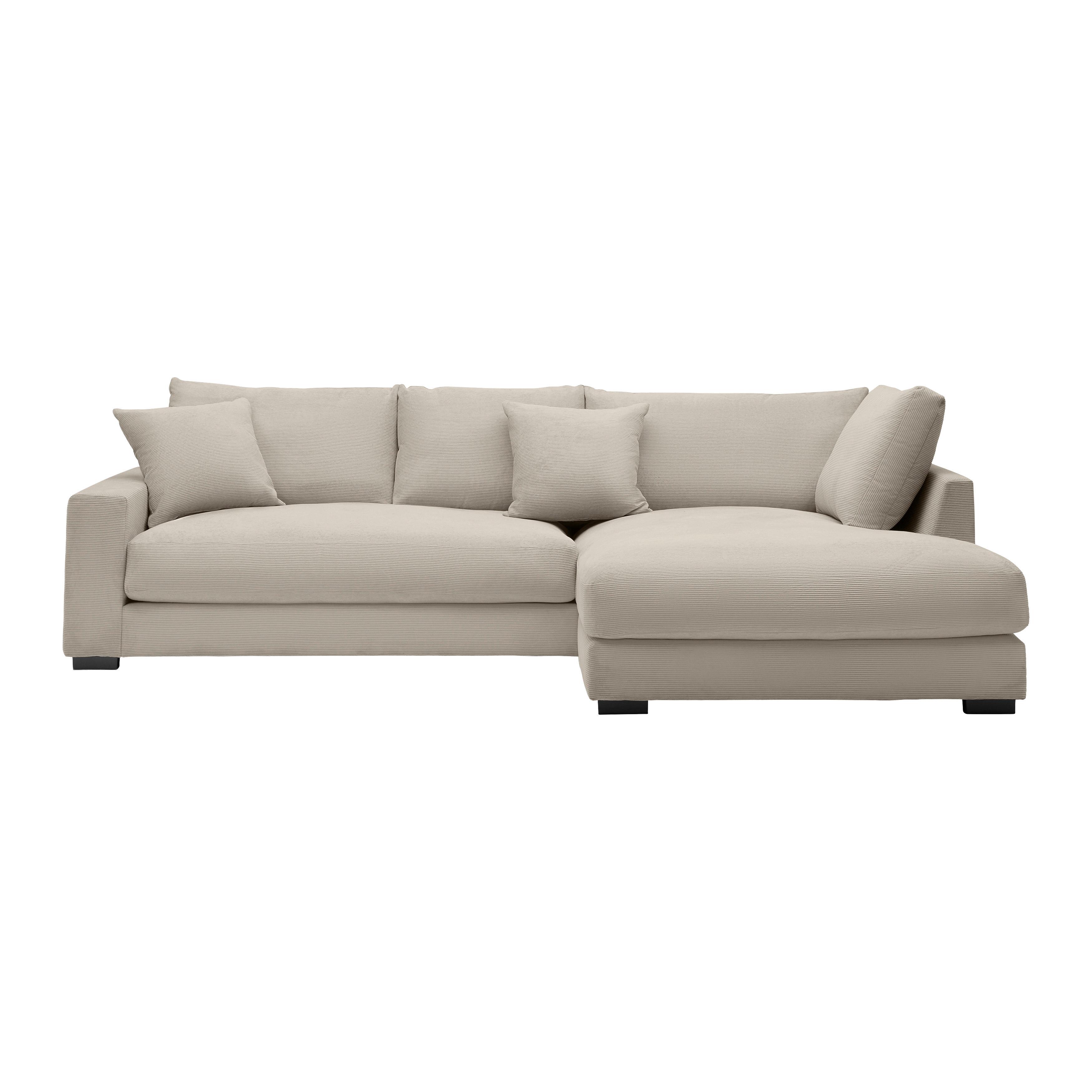 Rohová sedačka PEDRO, pravá, šedohnědá - černá/šedohnědá, Moderní, textil/plast (300/190cm) - Mömax