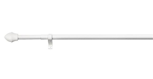 Vorhangstange Weiß L: 125-215 cm - Weiß, KONVENTIONELL, Kunststoff/Metall (125cm) - Ondega