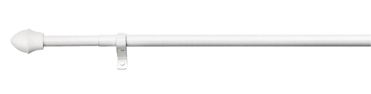 Vorhangstange Weiß L: 125-215 Cm - Weiß, KONVENTIONELL, Kunststoff/Metall (125cm) - Ondega