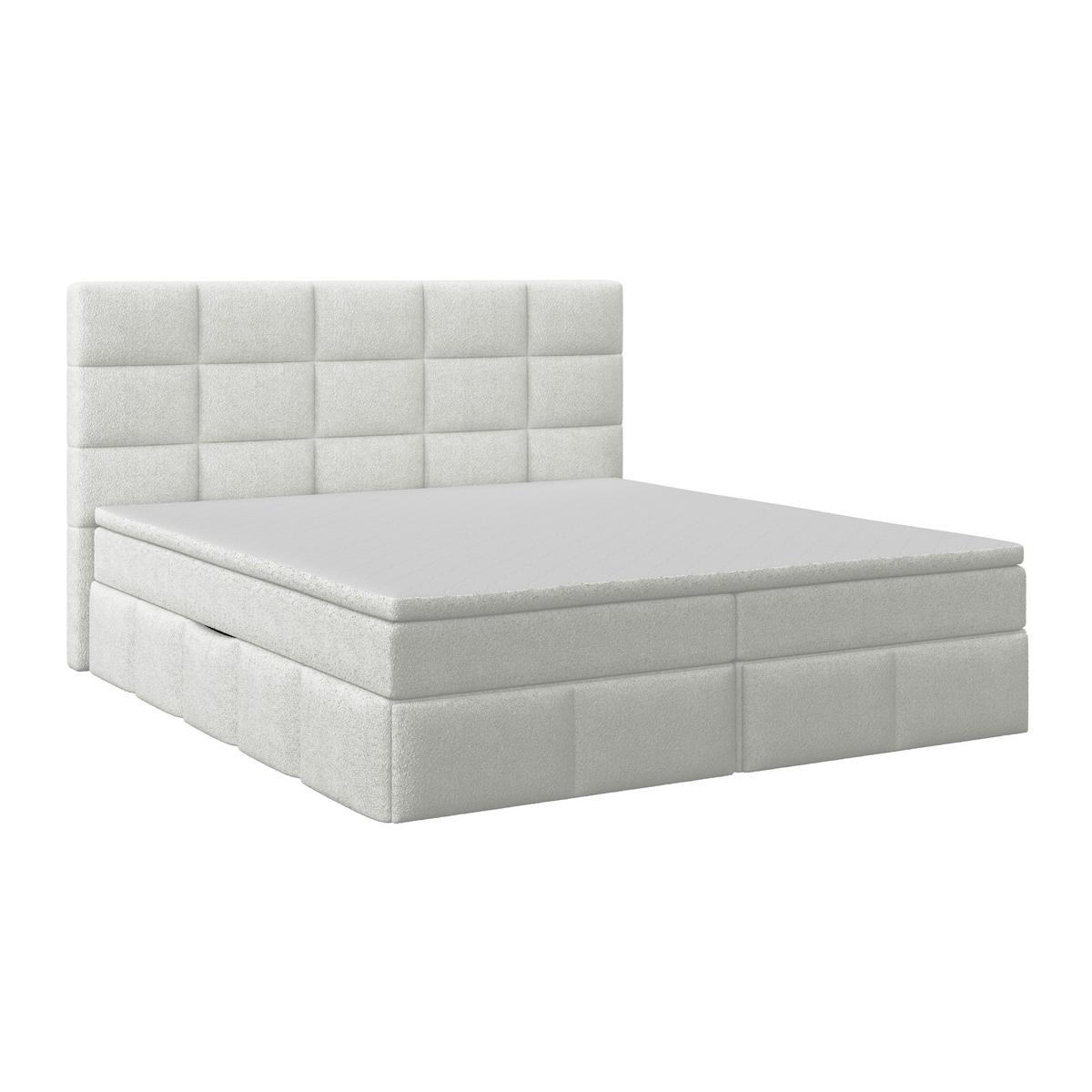 Polsterbett Alba Boucle Hellgrau, 160x200 cm - Hellgrau/Schwarz, Trend, Textil (160/200cm)