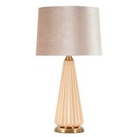 Tischleucht Perly H Perlmutt, Goldfarben B: 36,5cm - Perlmutt/Goldfarben, Basics, Glas/Textil (36.5/68.5/36.5cm)