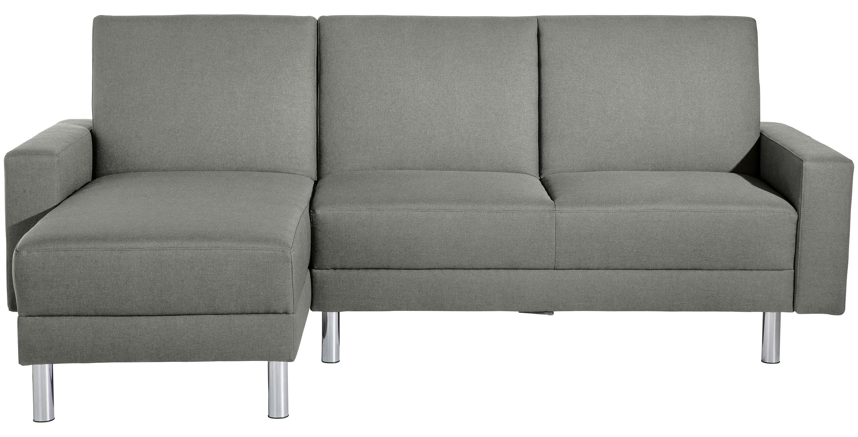 Ecksofa mit Schlaffunktion Just Fashion Hellgrau - Chromfarben/Hellgrau, KONVENTIONELL, Textil (152/230cm) - Max Winzer