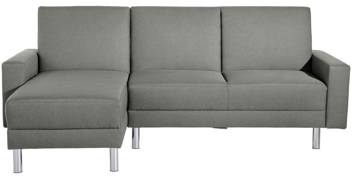 Ecksofa Mit Schlaffunktion Just Fashion Hellgrau - Chromfarben/Hellgrau, KONVENTIONELL, Textil (152/230cm) - Max Winzer