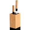 Messerblock Schwarz - Hellbraun/Schwarz, Basics, Holz/Kunststoff (10/10/23cm) - Kesper