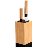 Messerblock Schwarz - Hellbraun/Schwarz, Basics, Holz/Kunststoff (10/10/23cm) - Kesper