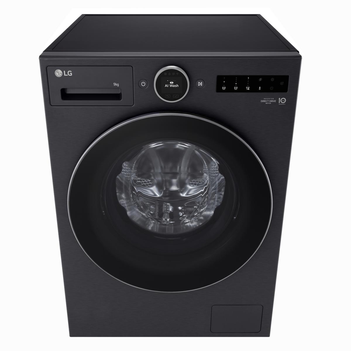 Waschmaschine F4WX9092B Füllmenge ca. 9 kg, Aquastop - Schwarz, Basics, Metall (60/89/56,5cm) - LG