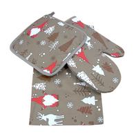 Edényfogó Szett 3 Részes - barna/világospiros, textil