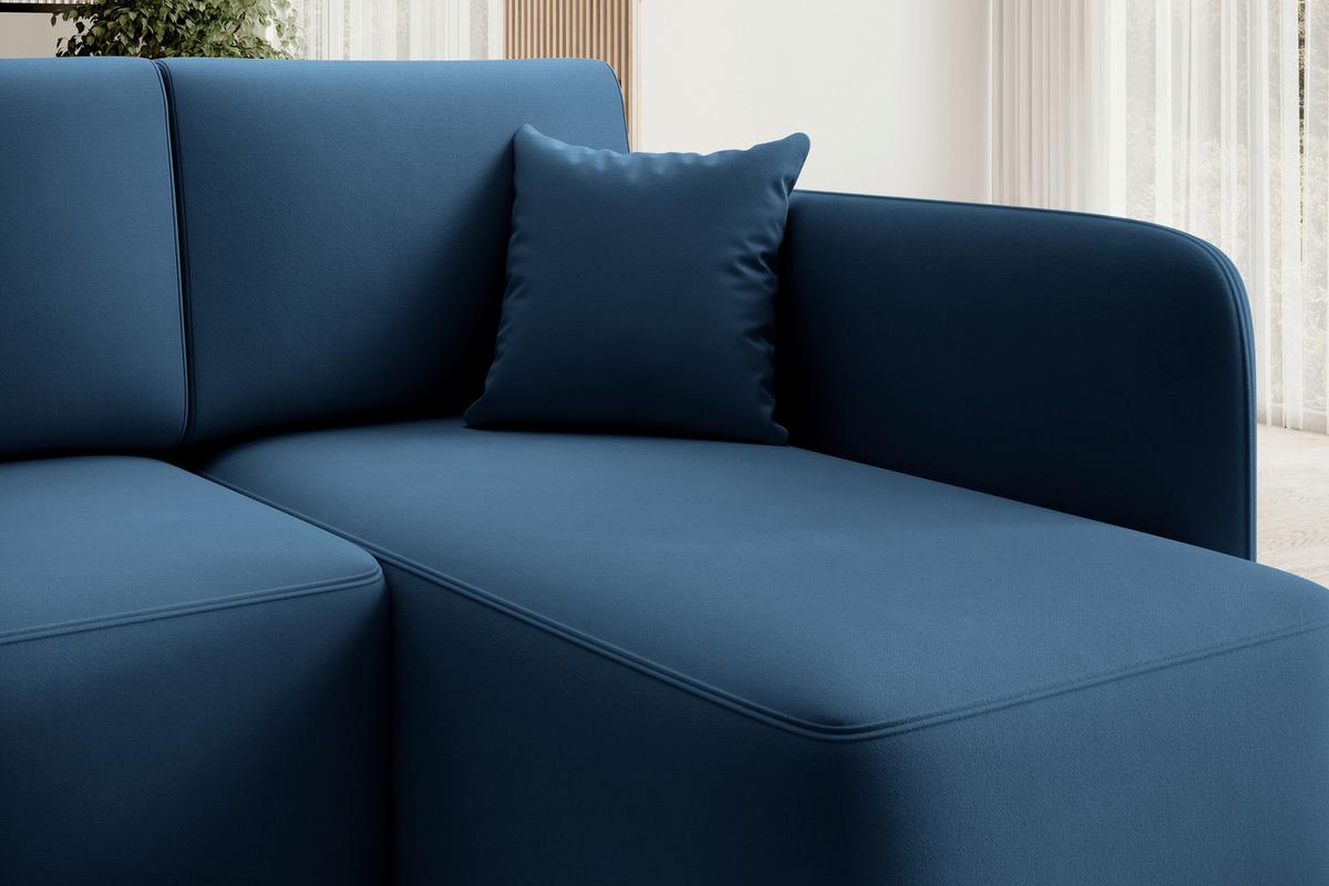 Ecksofa Hadson Blau S: 206x150 cm - Blau/Schwarz, Design, Textil (206/150cm) - MID.YOU