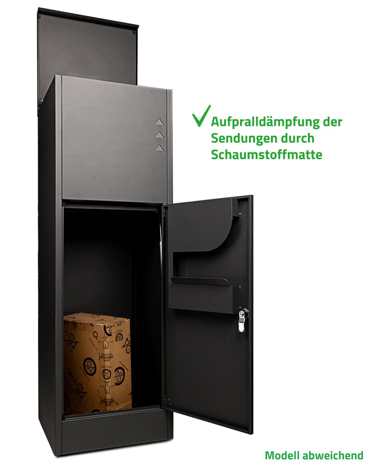 Paketbox XL mit 2 Schlüsseln H: 118,5 cm - Schwarz, Basics, Metall (39,5/118,5/38,5cm)