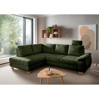 Eckschlafsofa Positano Dunkelgrün S: 206x265 Cm - Wildeiche/Dunkelgrün, MODERN, Textil (206/265cm) - Livetastic