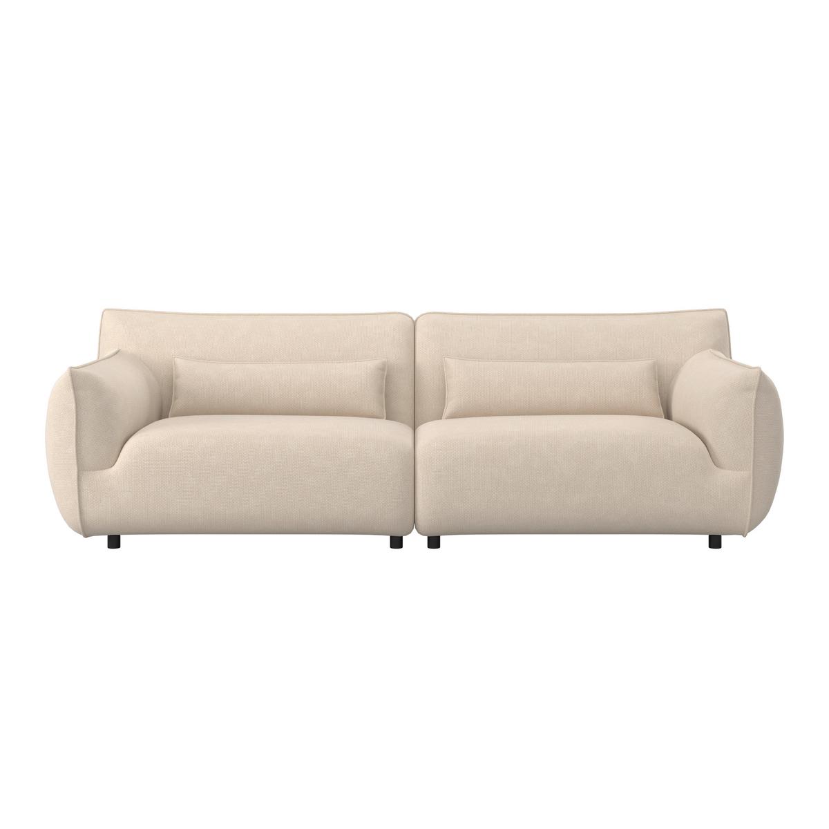 Velká pohovka CLARA, béžová - černá/krémová, Moderní, kov/dřevo (284/86/111cm) - Bessagi Home