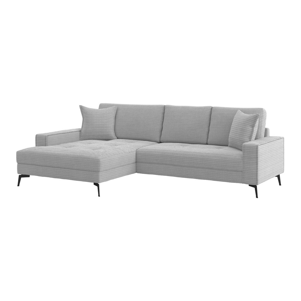 Ecksofa Zero Hellgrau 173x286 cm - Hellgrau/Schwarz, Trend, Textil (173/286cm)