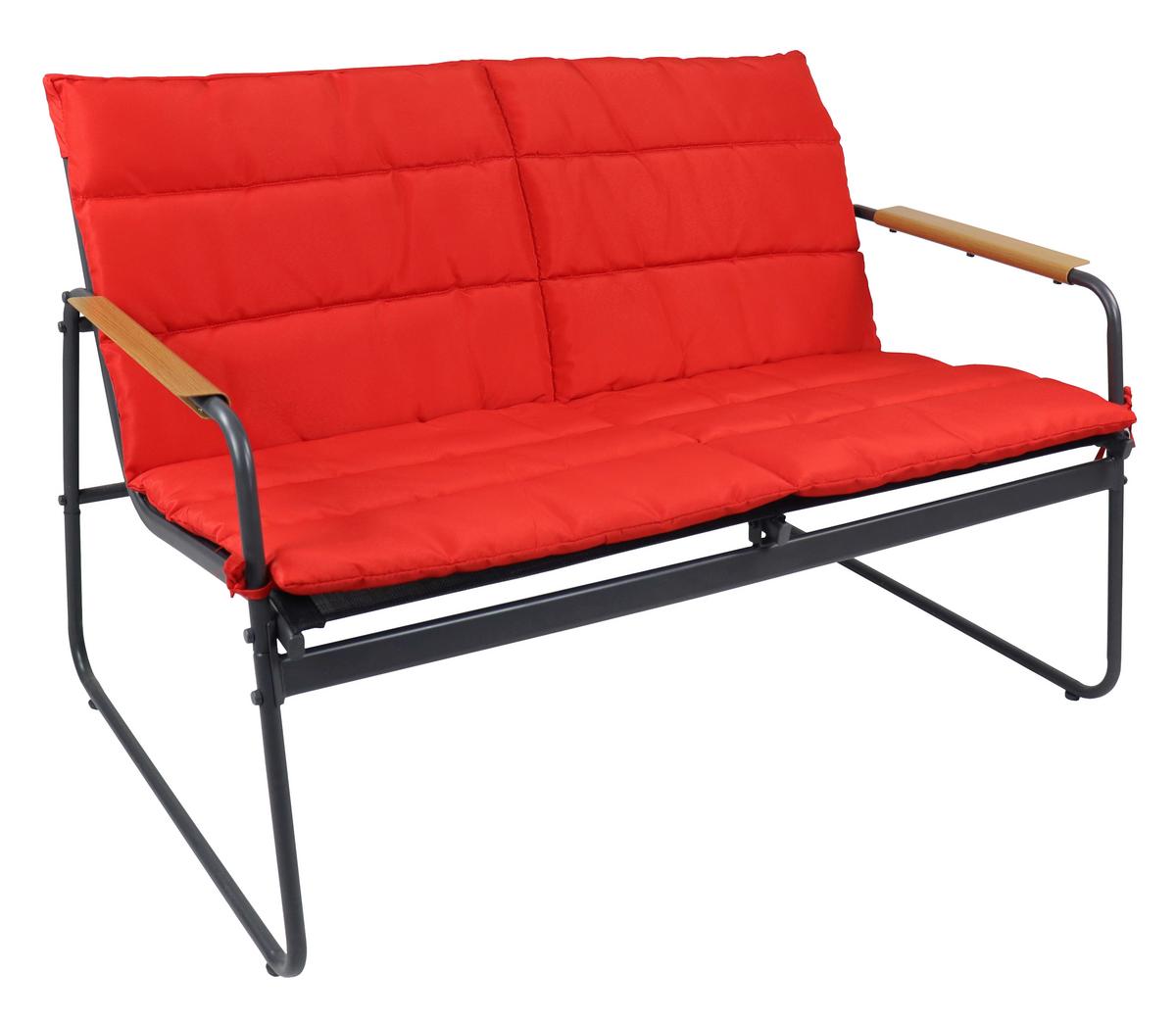 Loungegarnitur Lexila 4-Teilig Rot - Anthrazit/Rot, MODERN, Glas/Kunststoff - MID.YOU
