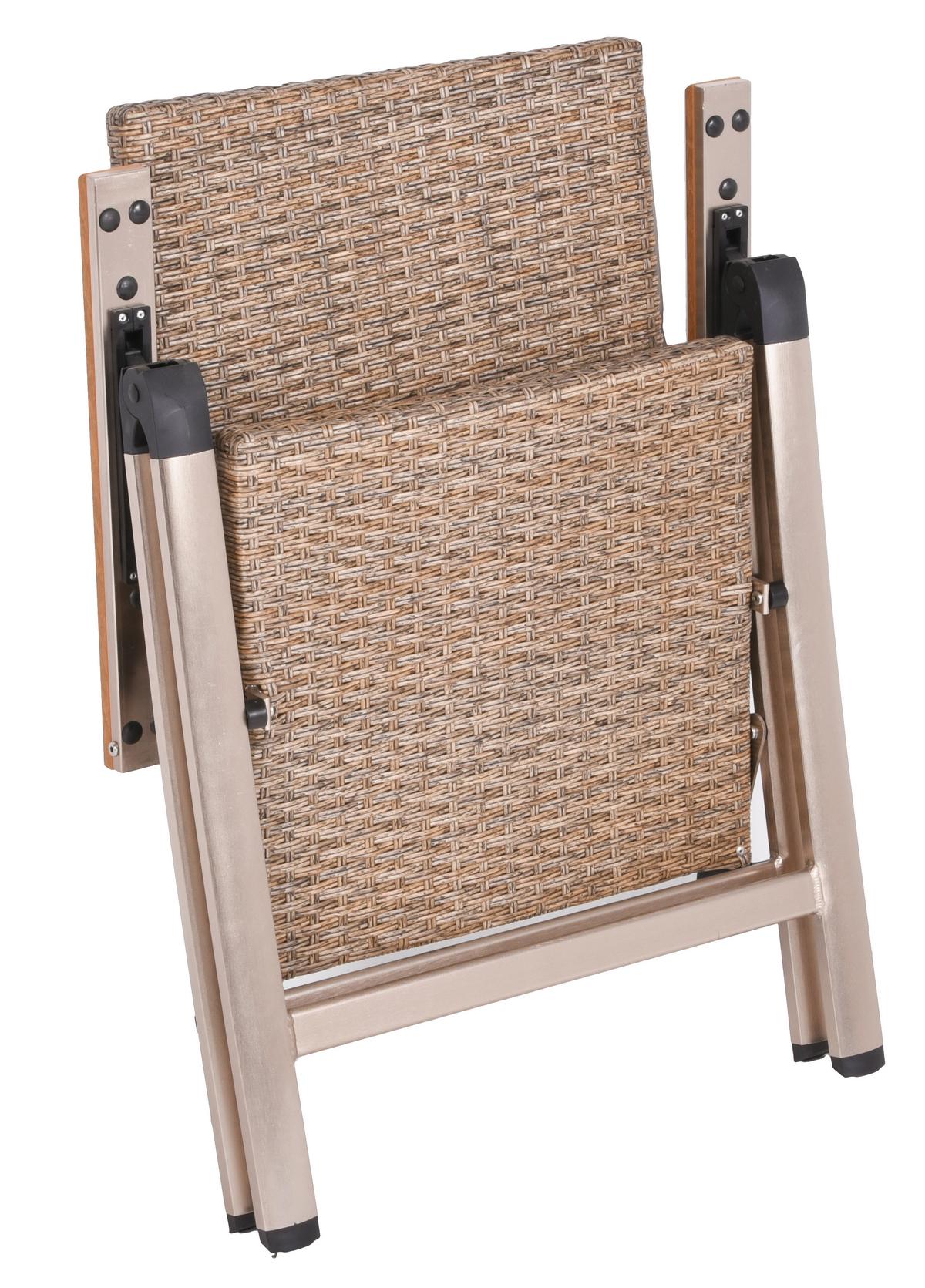 Gartenstuhl Florence - Champagner/Graubraun, Basics, Kunststoff/Metall (59/108/70cm) - Gardenson