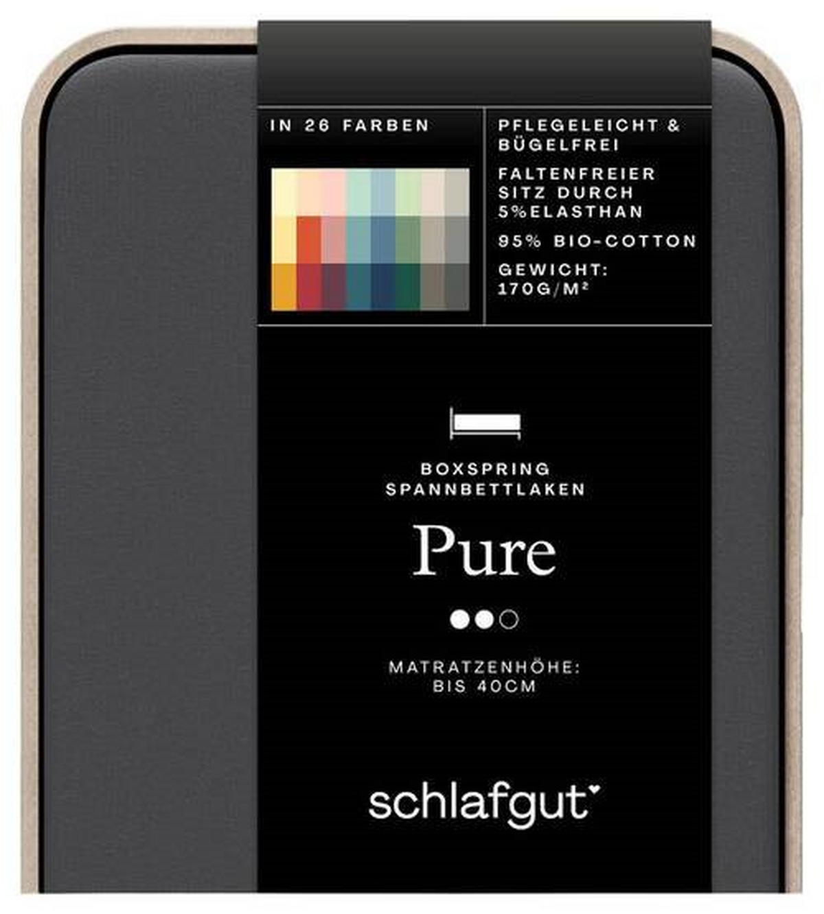 Boxspring-spannleintuch Pure Boxspring - Dunkelgrau, Basics, Textil (140-160/200-220cm) - Schlafgut