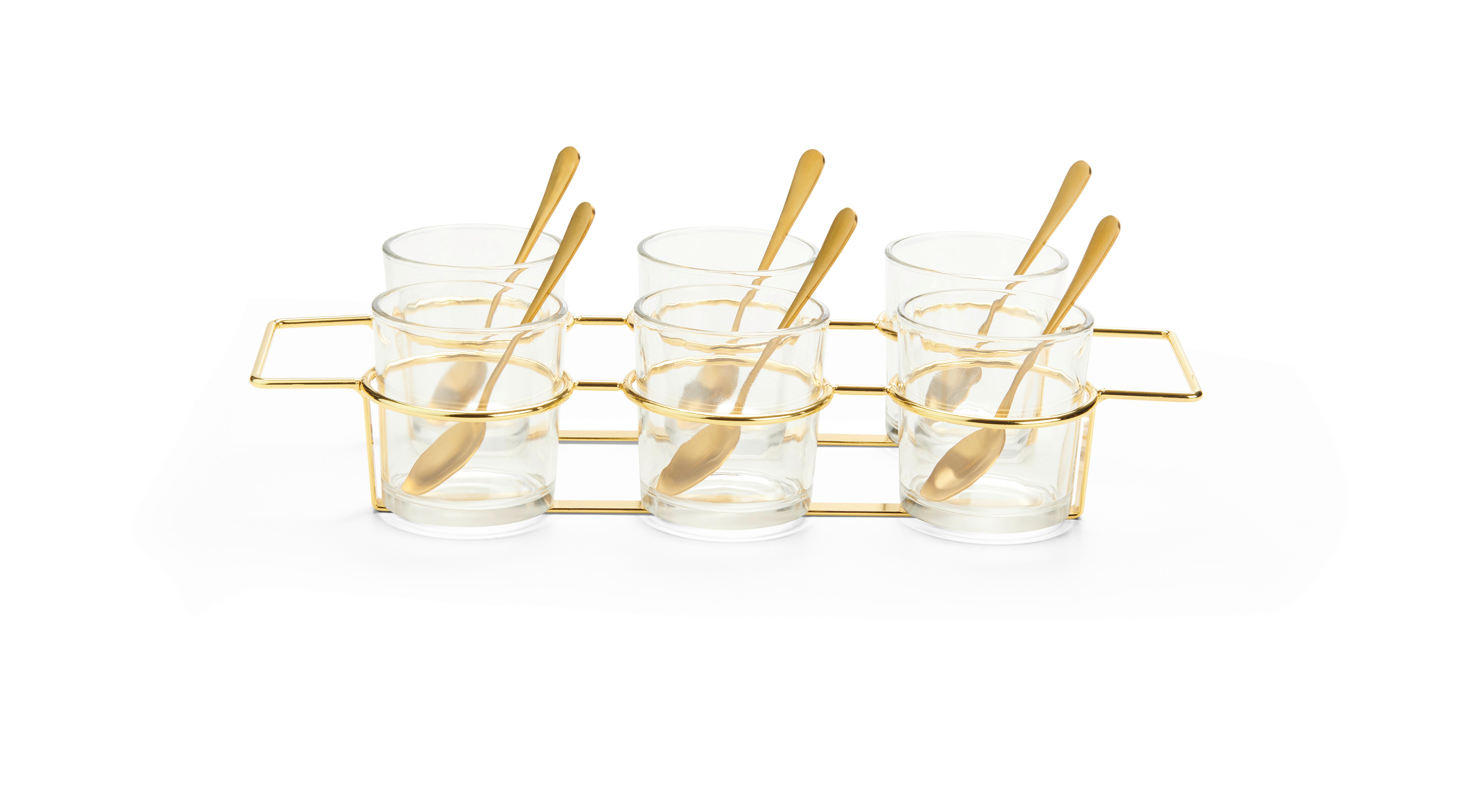 SADA MISEK NA SNACKY GOLDEN AUTUMN - čiré/barvy zlata, Moderní, kov/sklo (20/8/15cm) - Modern Living