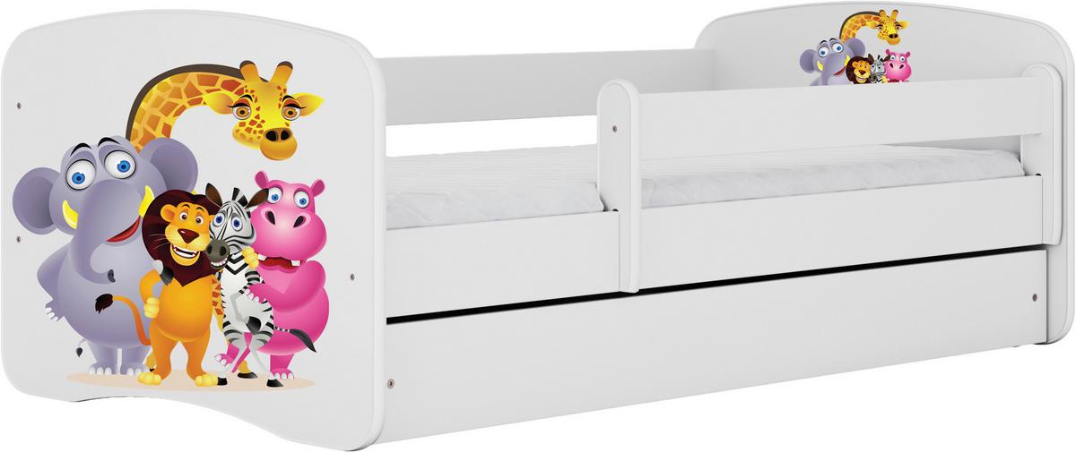 Kinder-/Juniorbett Babydreams inkl. Matratze 80x160 - Birkefarben/Weiß, MODERN, Holz/Holzwerkstoff (80/160cm) - MID.YOU